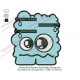 Worry Blue Monster Embroidery Design